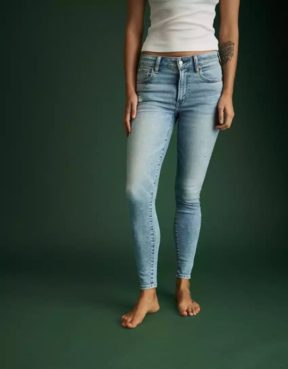 Jean American Eagle AE77 High-Waisted Jegging Lavage Clair Femme | EJL-76971807